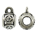 Tibetan Style Bail Beads, Drum, antique silver color plated, hollow, nickel, lead & cadmium free, 9x14x10mm, Hole:Approx 2mm, 5mm, 200PCs/Lot, Sold By Lot