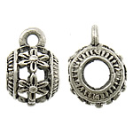 Tibetan Style Bail Beads, Drum, antique silver color plated, hollow, nickel, lead & cadmium free, 9x14x10mm, Hole:Approx 2.5mm, 4mm, 200PCs/Lot, Sold By Lot