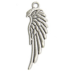 Wing Shaped Tibetan Style Pendants, antique silver color plated, nickel, lead & cadmium free, 12x33x2mm, Hole:Approx 2mm, 300PCs/Lot, Sold By Lot