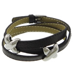 Cowhide Bracelet with 316 Stainless Steel  black nickel lead & cadmium free 8mm Length 9 Inch Sold By Lot