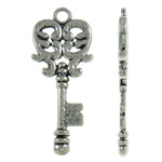 Zinc Alloy Key Pendants antique silver color plated nickel lead & cadmium free Approx 2mm Approx Sold By KG