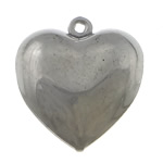 Coração de aço inoxidável pingentes, cor original, 16x18mm, Buraco:Aprox 1mm, 500PCs/Lot, vendido por Lot