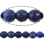 Natural Sodalite Beads, Round, faceted, 8mm, Hole:Approx 1mm, Length:Approx 15 Inch, 5Strands/Lot, Approx 46PCs/Strand, Sold By Lot