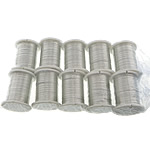 Copper Wire, with plastic spool, silver color plated, 0.30mm, Length:10 m, 10PCs/Lot, Sold By Lot