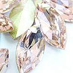 Cabochon di cristallo, Occhio di cavallo, placcato color argento, estremità & sfaccettati, rosa chiaro, 13x27mm, 96PC/borsa, Venduto da borsa