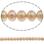Runde ferskvandskulturperle Beads, Ferskvandsperle, Button, naturlig, lyserød, Grade AA, 9-10mm, Hole:Ca. 0.8mm, Solgt Per 15.5 inch Strand