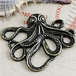 Tibetan Style Jewelry Findings, Octopus, antique bronze color plated, nickel, lead & cadmium free, 44x36mm, 50PCs/Bag, Sold By Bag