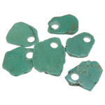 Turquesa natural colgante, verde, 32-52x55-68x5-6mm, agujero:aproximado 12mm, 30PCs/Grupo, Vendido por Grupo