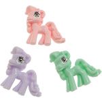 Resin, Horse, flat back, mixed colors, 34x35x8mm, 400PCs/Lot, Sold By Lot