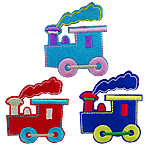 Iron on Patches Cloth Train mixed colors Sold By Bag