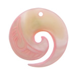Natural White Shell Pendants, Helix, pink, 31x31x4mm, Hole:Approx 2mm, 20PCs/Lot, Sold By Lot
