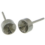 Stainless Steel Earring Stud Component, original color, 5mm, 0.8mm, Inner Diameter:Approx 4mm, 500PCs/Lot, Sold By Lot