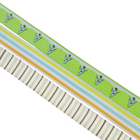 Grosgrain Ribbon, single-sided, mixed colors, 9mm, Length:150 Yard, 30Yards/Lot, 5Yards/PC, Sold By Lot