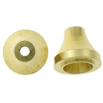 Messing Bead Cap, Cone, guldfarve belagt, nikkel, bly & cadmium fri, 8x7mm, Hole:Ca. 4mm, 1mm, 500pc'er/Bag, Solgt af Bag
