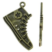 Tibetan Style Shoes Pendants, antique bronze color plated, nickel, lead & cadmium free, 29x18mm, Hole:Approx 1mm, 200PCs/Bag, Sold By Bag