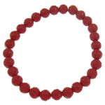 Natural Coral Bracelet, red, 6mm, Length:Approx 7.5 Inch, 5Strands/Bag, Sold By Bag
