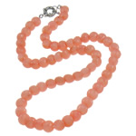 Natural Coral Necklace, brass spring ring clasp, light red, 8x4mm, Sold Per Approx 15.5 Inch Strand