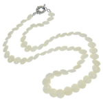 Белая ракушка Ожерелье, латунь Замочек-колечко, 8x4mm, Продан через Приблизительно 15.5 дюймовый Strand