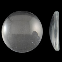 Glass Cabochons, Coin, transparent, 12x4mm, 100PCs/Bag, Sold By Bag