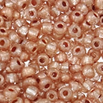 Perles de verre ligné argent, perles de rocaille en verre, Rond, argenté, rose, 2x1.9mm, Trou:Environ 1mm, Environ 30000PC/sac, Vendu par sac