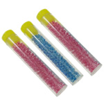 Innen Farben Glas Rocailles, Glas-Rocailles, mit Kunststoff, gemischte Farben, 66x12mm, 2x1.9mm, Bohrung:ca. 1mm, 10BoxenFeld/Tasche, verkauft von Tasche