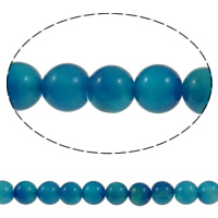 Naturlige Lace Agate perler, blonde agat, Runde, forskellig størrelse for valg, blå, Hole:Ca. 1.2mm, Længde Ca. 15 inch, Solgt af Lot