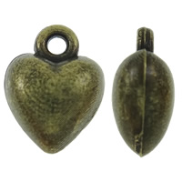 Tibetan Style Heart Pendants, antique bronze color plated, nickel, lead & cadmium free, 7x9mm, Hole:Approx 1mm, 800PCs/Bag, Sold By Bag