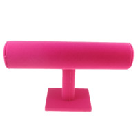 Velveteen Bracelet Display PVC Plastic with Velveteen bright rosy red Sold By Lot