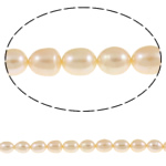 Cultured Rice Freshwater Pearl Beads, natural, pink, 9-10mm, Hole:Approx 0.8mm, Sold Per Approx 15.3 Inch Strand