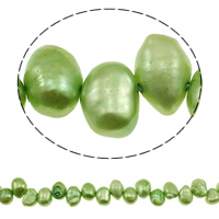 Barock kultivierten Süßwassersee Perlen, Natürliche kultivierte Süßwasserperlen, oben gebohrt, grün, 8-9mm, Bohrung:ca. 0.8mm, verkauft per ca. 14.5 ZollInch Strang