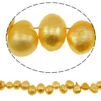 Cultured Baroque Freshwater Pearl Beads, top drilled, yellow, 8-9mm, Hole:Approx 0.8mm, Sold Per Approx 15 Inch Strand