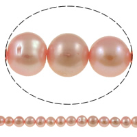 Brambor pěstované sladkovodní perle, Sladkovodní Pearl, růžový, 7-8mm, Otvor:Cca 0.8mm, Prodáno za Cca 15.3 inch Strand