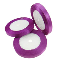 Satin Ribbon, purple, 10mm, 30PCs/Lot, 22m/PC, Sold By Lot