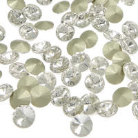 Crystal Cabochons Flat Round rivoli back & faceted Crystal 8mm Sold By Bag
