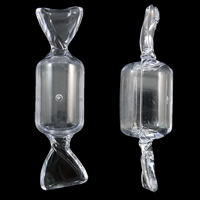 Smykker Perler Container, Plastic, Slik, gennemskinnelige, hvid, 83x23x24.50mm, 5pc'er/Bag, Solgt af Bag