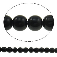 Perles de cristal rondes , noir, 10mm, Trou:Environ 2mm, Longueur:12 pouce, 10Strandstoron/sac, Vendu par sac