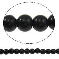 Perles de cristal rondes , noir, 8mm, Trou:Environ 1.5mm, Longueur:Environ 12 pouce, 10Strandstoron/sac, Vendu par sac