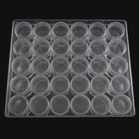 Smykker Perler Container, Plastic, Rektangel, gennemskinnelige, hvid, 160x135x35mm, 30pc'er/Box, Solgt af Box