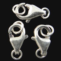 925 Sterling Silver Lobster Claw Clasp, platinum plated, 5.30x9.50x2.50mm, Hole:Approx 2-3.2mm, 10PCs/Bag, Sold By Bag