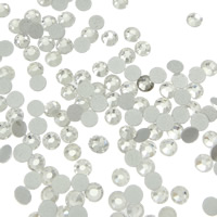 Crystal Cabochons, Dome, flat back & faceted, Crystal, Grade A, 2.4-2.5mm, 10Grosses/Bag, 144PCs/Gross, Sold By Bag