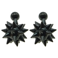 Rostfritt stål Ear Piercing Smycken, 316L rostfritt stål, svart jonisk, 4x9.50mm, 10Pairs/Lot, Säljs av Lot