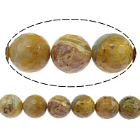 Naturlig Crazy Agate perler, Runde, facetteret, 16mm, Hole:Ca. 2mm, Længde Ca. 15 inch, 5Strands/Lot, Ca. 24pc'er/Strand, Solgt af Lot