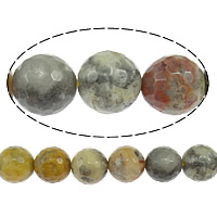 Naturlig Crazy Agate perler, Runde, facetteret, 10mm, Hole:Ca. 1mm, Længde Ca. 15 inch, 5Strands/Lot, Ca. 38pc'er/Strand, Solgt af Lot