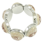 Shell Bracelet, with Resin & Copper Coated Plastic, platinum color plated, 29x29x17mm, Sold Per Approx 7.5 Inch Strand