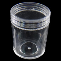 Jewelry Beads Container, Plastic, translucent, white, nickel, lead & cadmium free, 50x39mm, 10PCs/Bag, Sold By Bag