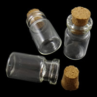 Jewelry Beads Container, Glass, with Wood, different size for choice, clear, nickel, lead & cadmium free, 10PCs/Bag, Sold By Bag