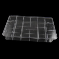 Jewelry Beads Container, Plastic, Rectangle, translucent, white, nickel, lead & cadmium free, 29x16.5x5cm, Sold By PC
