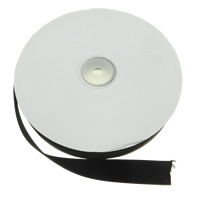 Satin Ribbon, double-sided, black, 25mm, Length:200 Yard, 40PCs/Lot, 5Yards/PC, Sold By Lot
