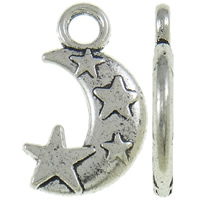 Zinc Alloy Moon Pendants antique silver color plated nickel lead & cadmium free Approx 3mm Approx Sold By KG
