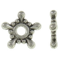 Tibetan Style Flower Beads, antique silver color plated, nickel, lead & cadmium free, 9x1.5mm, Hole:Approx 1.5mm, Approx 1000PCs/KG, Sold By KG